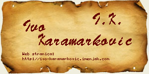 Ivo Karamarković vizit kartica